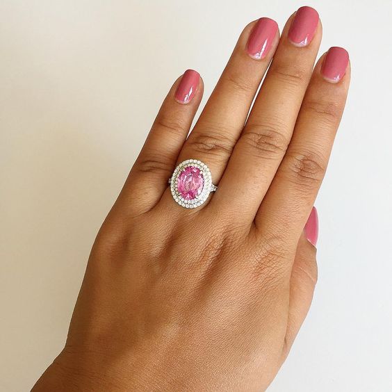 Sumuduni gems pink sapphire engagement ring