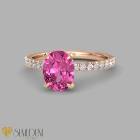 oval pink sapphire engagement ring